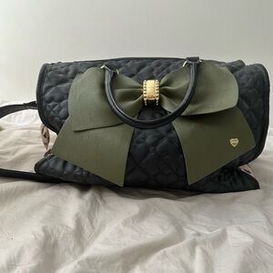 Betsey Johnson duffle bag cheetah black and green
